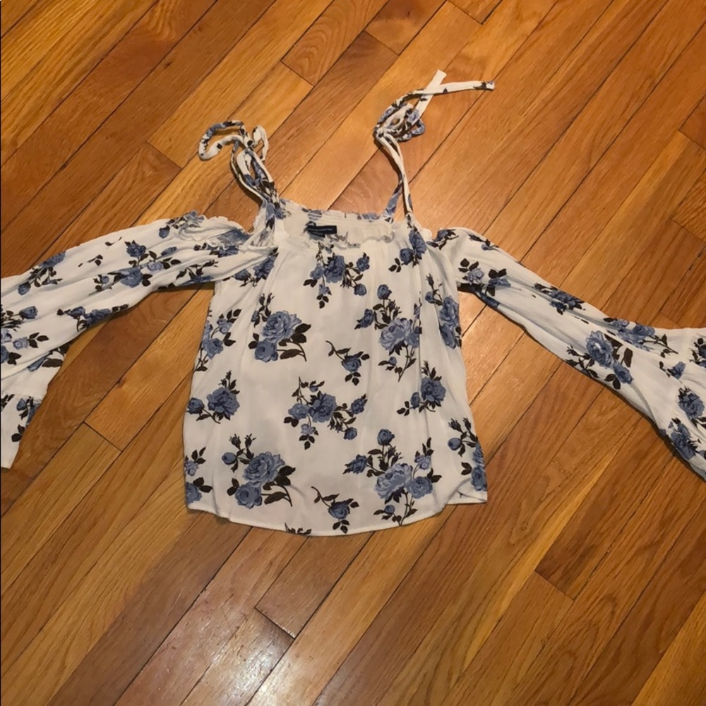 Floral off the shoulder shirt